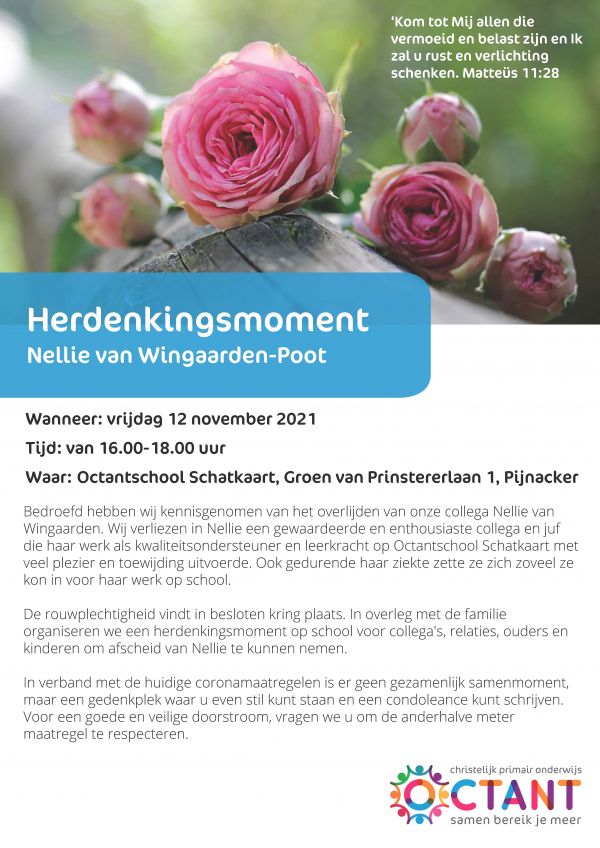 Herdenkingsmoment Nellie van Wingaarden